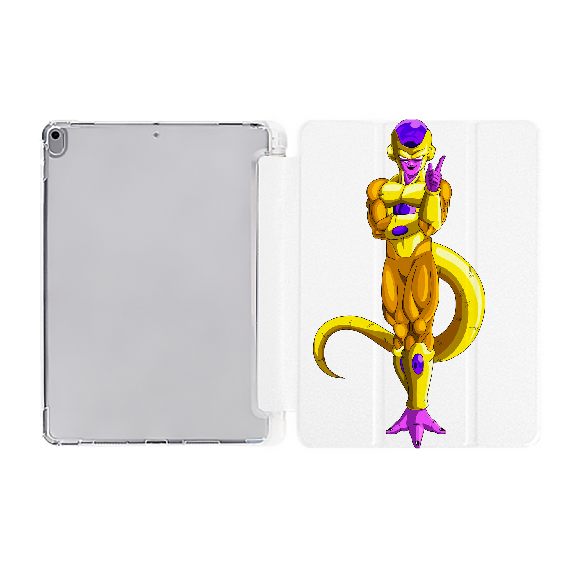 （画像用） ドラゴンボール フリーザ DRAGON BALL Frieza IPad ケース ペン収納付き 三つ折りスタンド PUレザー×シリコン 対応機種9.5/10.5/10.9インチ